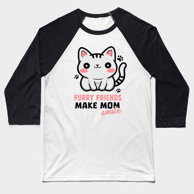 Cat Lovers Mothers Day Gift Baseball T-Shirt by GrafiqueDynasty